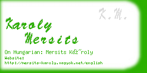 karoly mersits business card